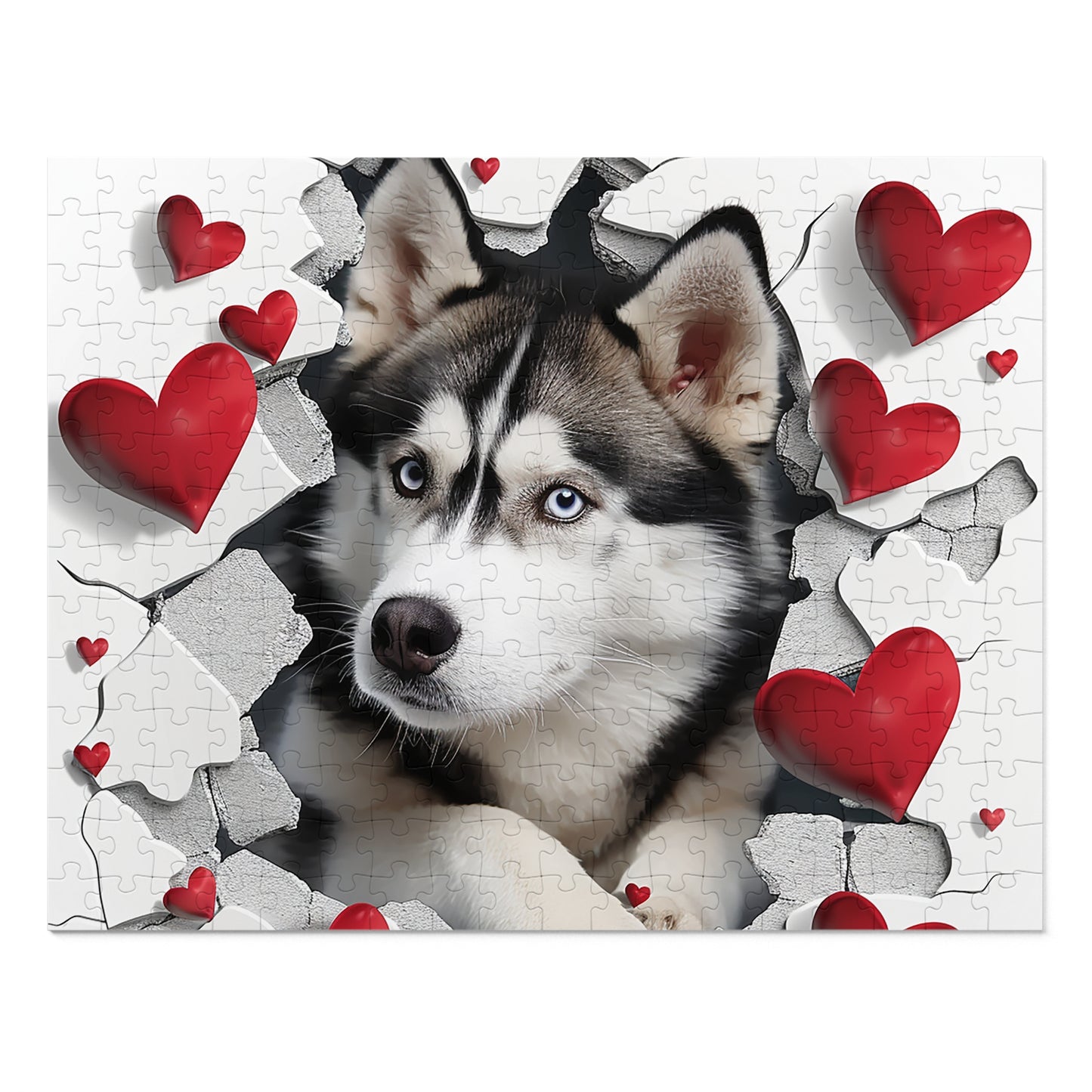 Valentine's Breakout Husky Jigsaw Puzzle (30, 110, 252, 500,1000-Piece)