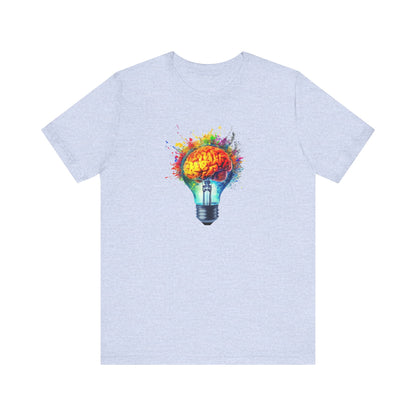 Light Bulb Moment- Unisex Jersey Short Sleeve Shirt with Colorful Idea Design