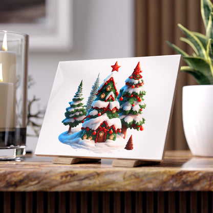 Christmas Trees Ceramic Tile