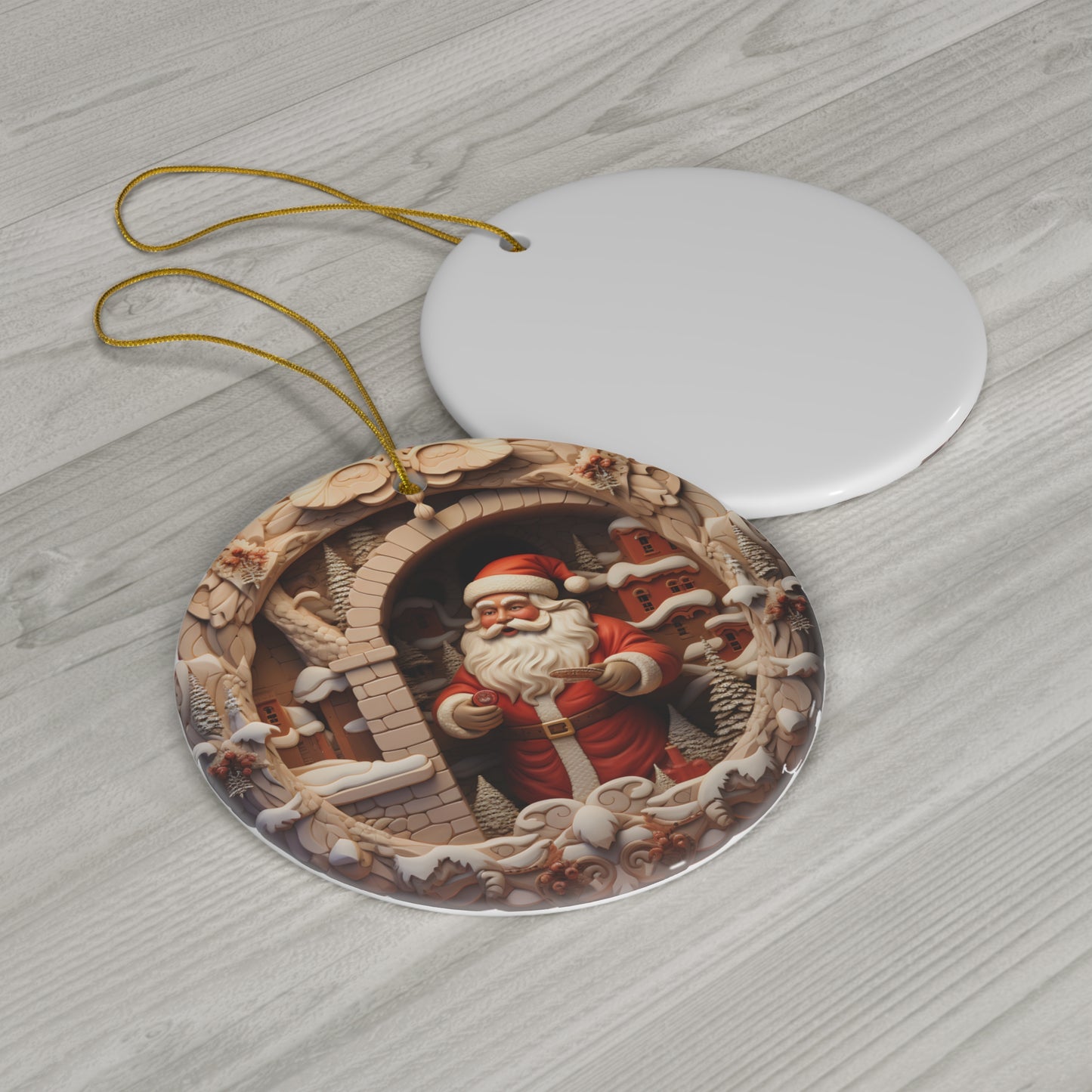 Santa Christmas Ceramic Ornament