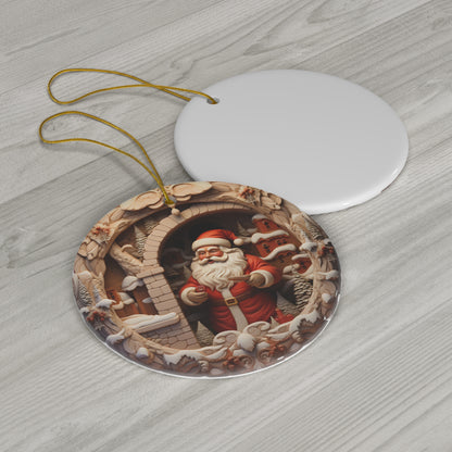 Santa Christmas Ceramic Ornament