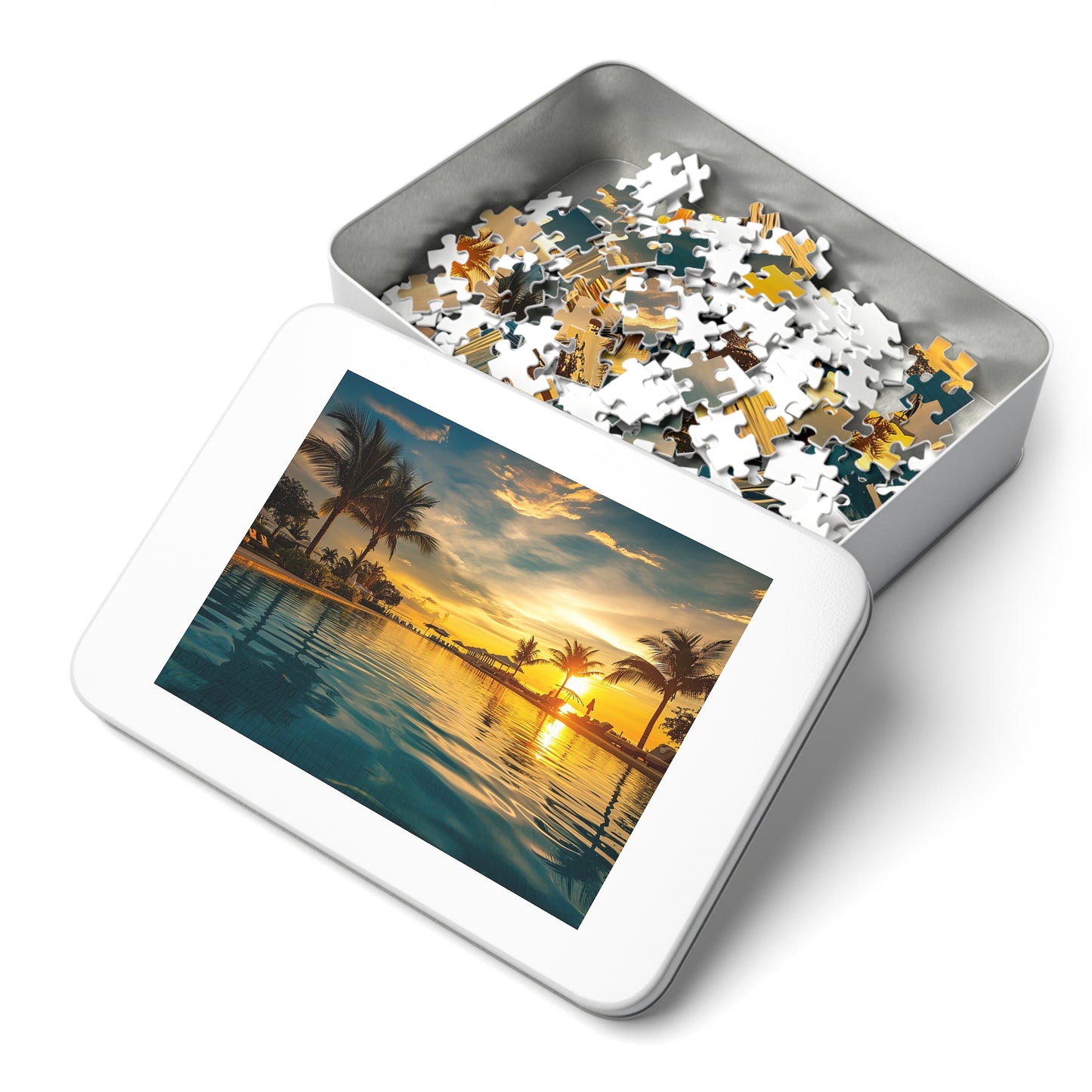 Sunset by the Pool  Jigsaw Puzzle (30, 110, 252, 500,1000-Piece)