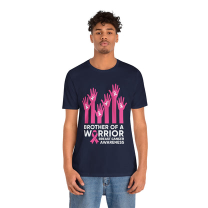 Brother of a Warrior Breast Cancer Awareness Jersey Short Sleeve Tee