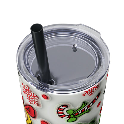 The Grinch Christmas Skinny Tumbler with Straw, 20oz