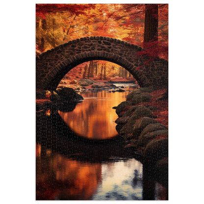 Autumn Bridge Reflection Jigsaw Puzzle (30, 110, 252, 500,1000-Piece)