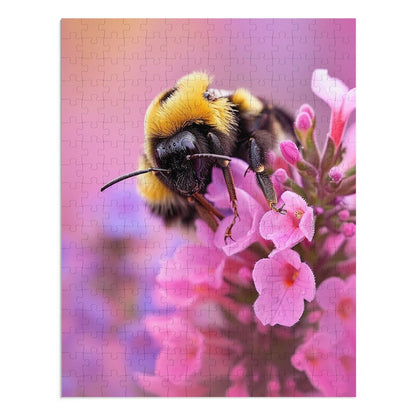 Pink buds and the Bumble Bee  Jigsaw Puzzle (30, 110, 252, 500,1000-Piece)