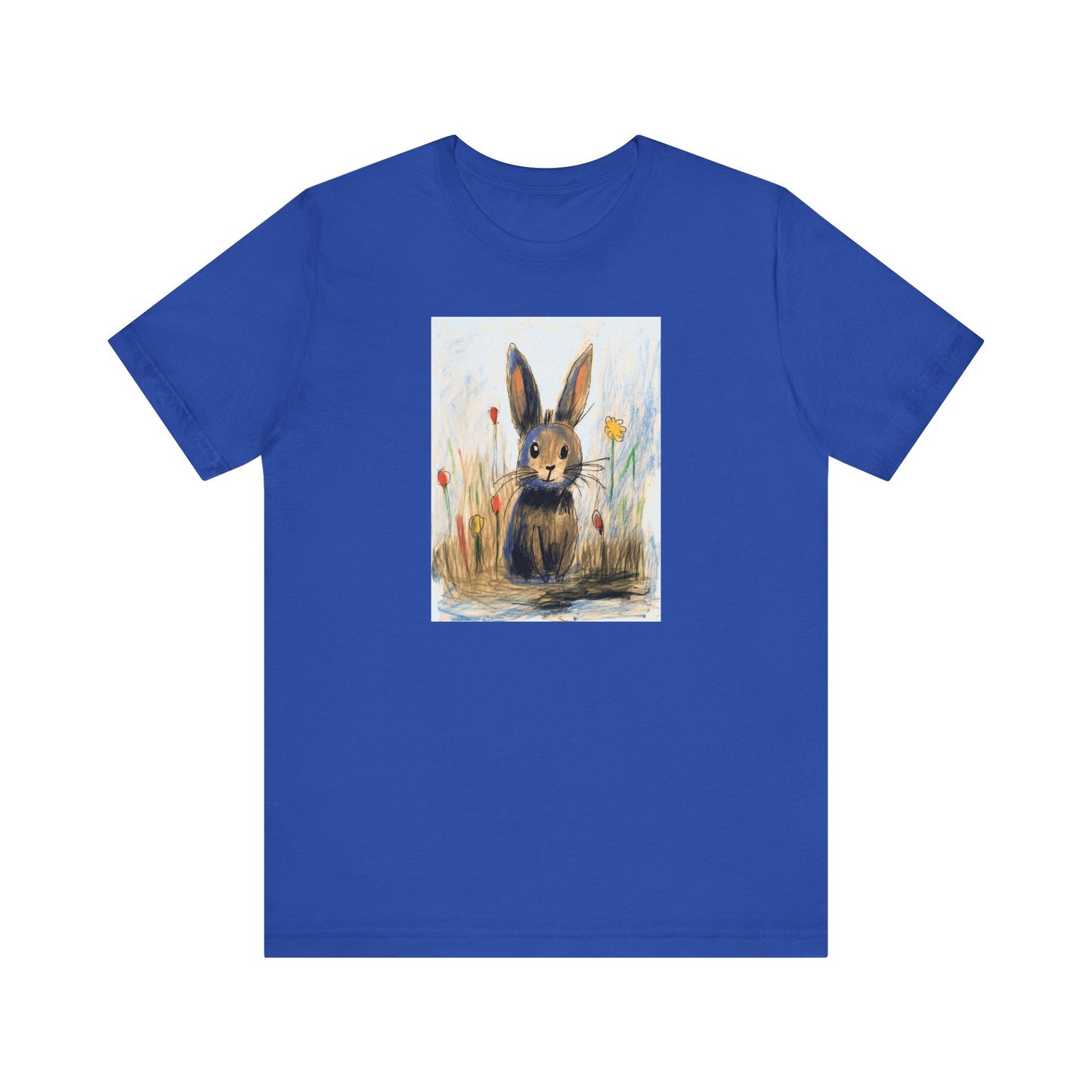 Child's Drawing of a Bunny Rabbit   Unisex Jersey Short Sleeve Tee