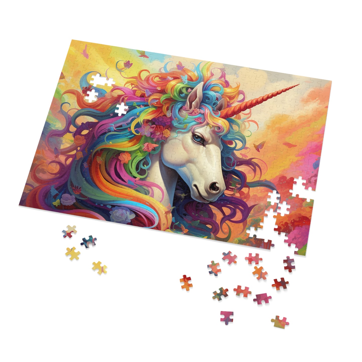 Colorful Unicorn  Jigsaw Puzzle (30, 110, 252, 500,1000-Piece)