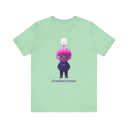 Grandma's House Brain with Light Bulb Design - Unisex Jersey Tee