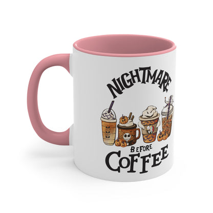 Nightmare Before Coffee Color Accent Coffee Mug, Coffee Lovers Coffee Cup