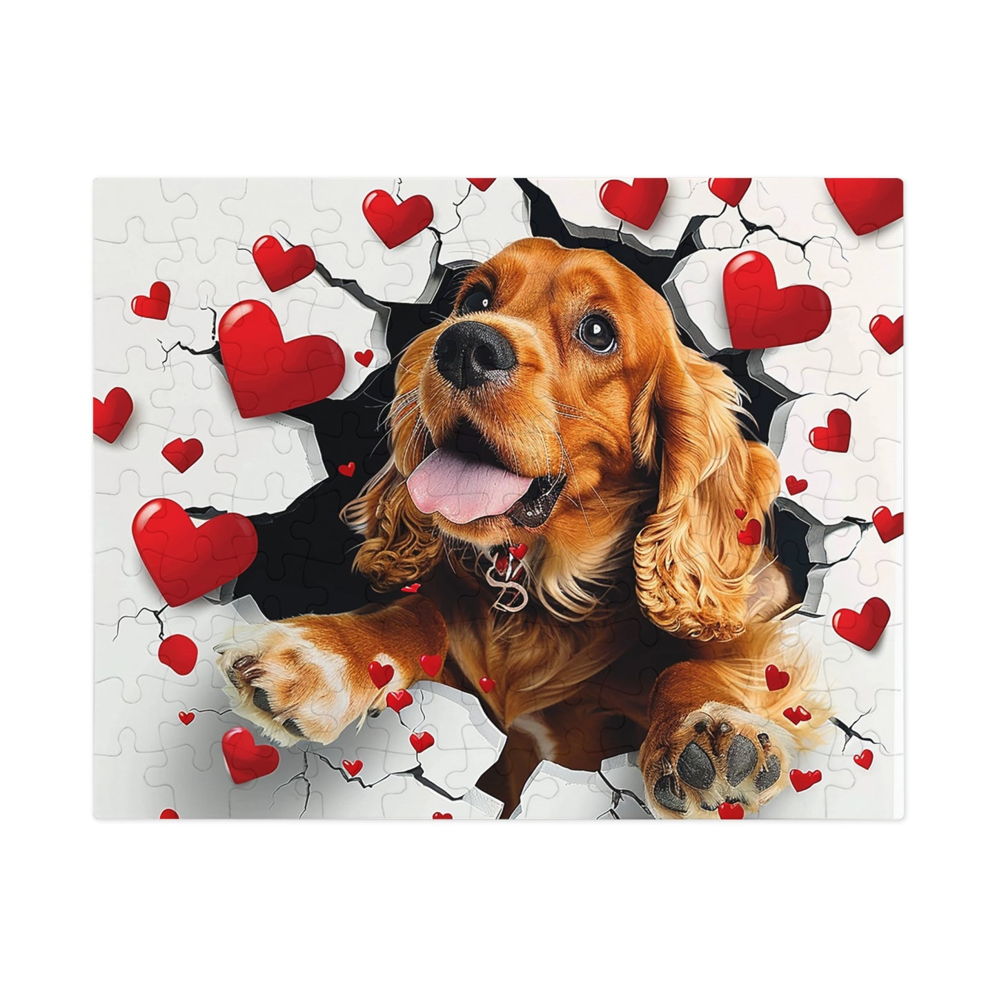 Valentine's Breakout Cocker Spaniel Jigsaw Puzzle (30, 110, 252, 500,1000-Piece)