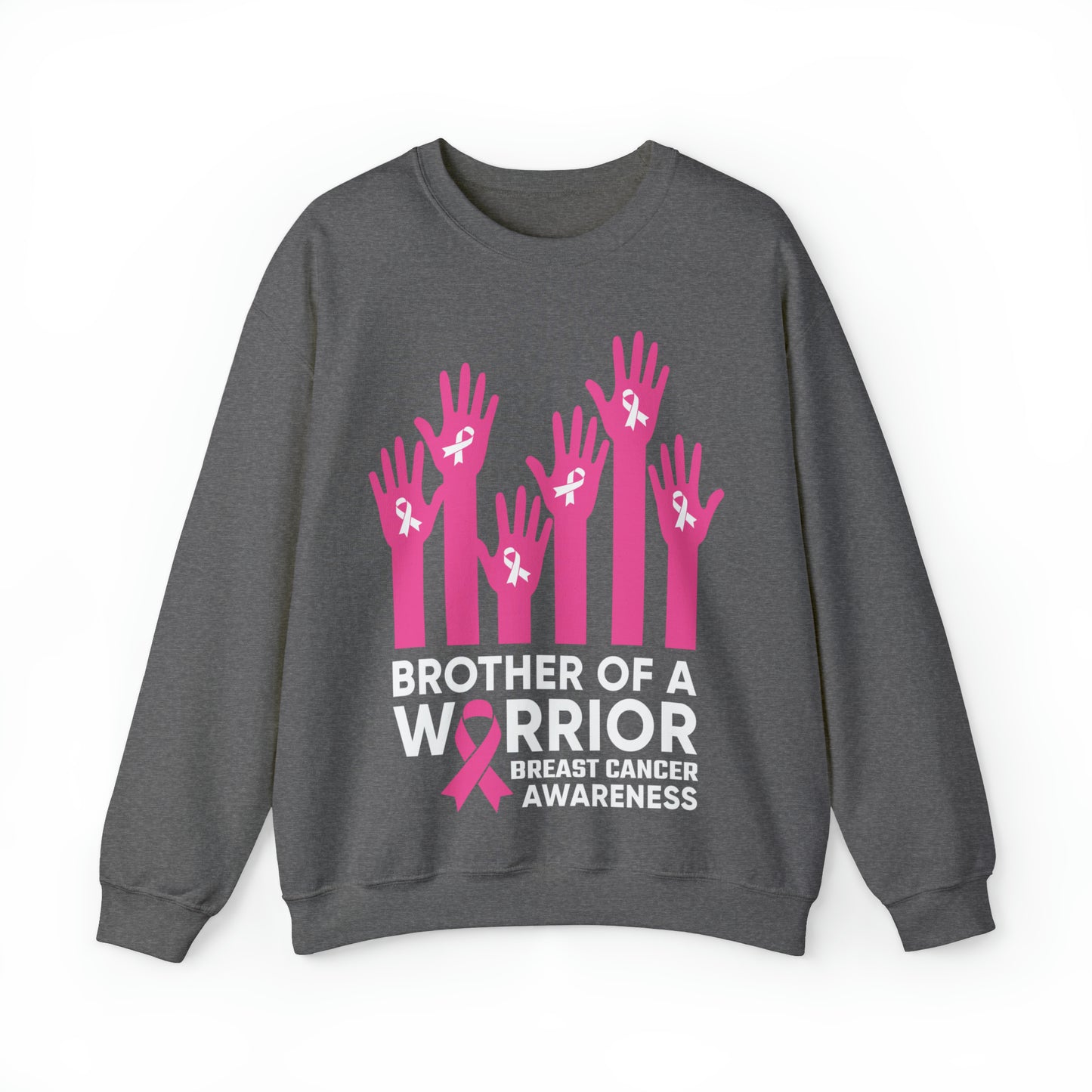 Brother of a Warrior Breast Cancer Awareness Heavy Blend™ Crewneck Sweatshirt