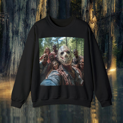 Jason Selfie with Campers Unisex Heavy Blend™ Crewneck Sweatshirt