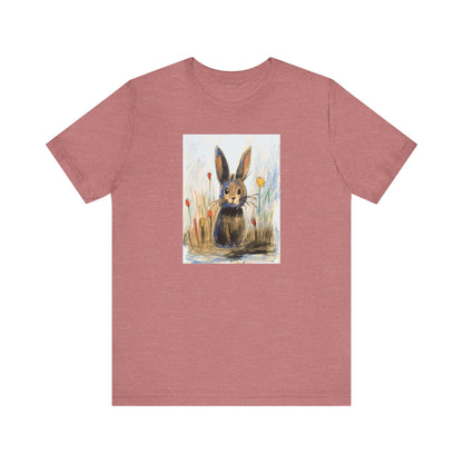 Child's Drawing of a Bunny Rabbit   Unisex Jersey Short Sleeve Tee