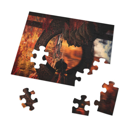 Autumn Bridge Reflection Jigsaw Puzzle (30, 110, 252, 500,1000-Piece)