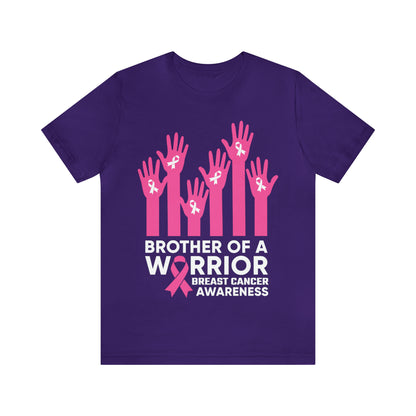 Brother of a Warrior Breast Cancer Awareness Jersey Short Sleeve Tee