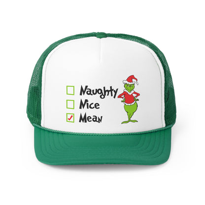 Naughty Nice Mean Grinch Trucker Caps