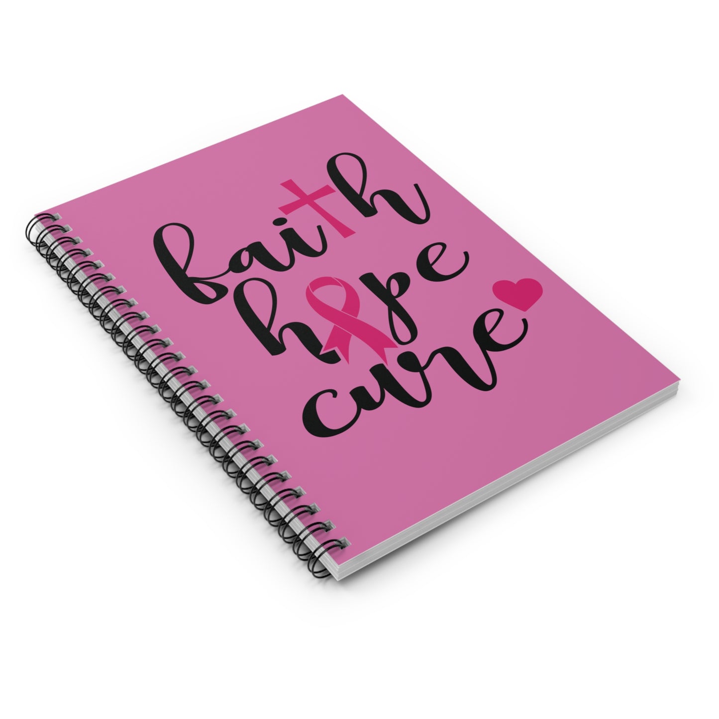 Faith hope Cure Breast Cancer Awareness Spiral Notebook - Ruled Line