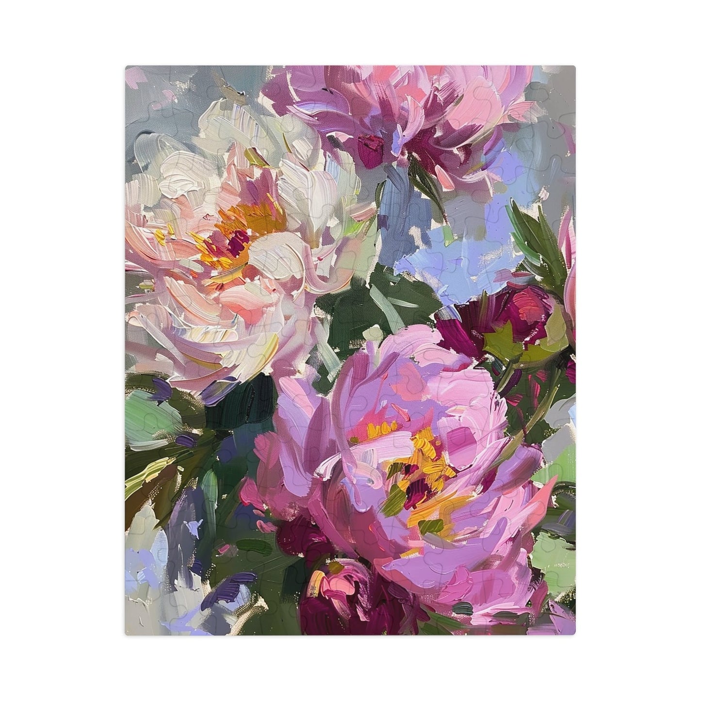 Oil Painting of Pink Flowers  Jigsaw Puzzle (30, 110, 252, 500,1000-Piece)