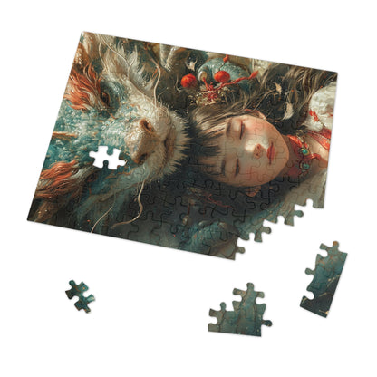 Anime A Girl and her Dragon  Jigsaw Puzzle (30, 110, 252, 500,1000-Piece)