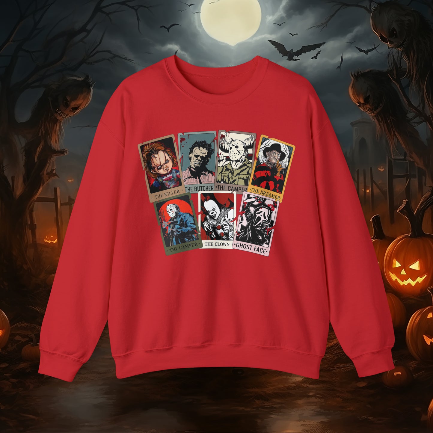 Horror Friends Tarot Cards Unisex Heavy Blend™ Crewneck Sweatshirt