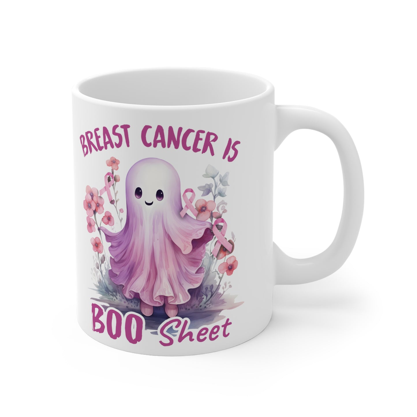 Boo Sheet Breast Cancer Awareness Motivational Halloween Ceramic Mugs (11oz\15oz\20oz)