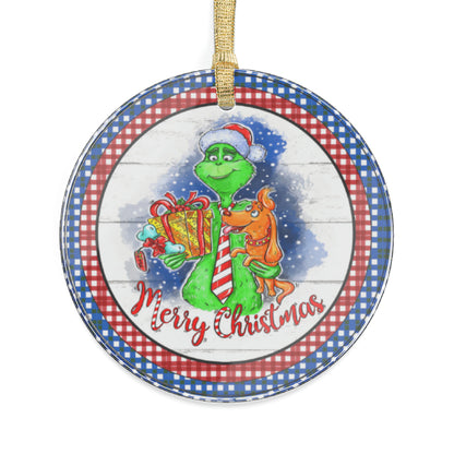 Red White and Blue Grinch and Max Acrylic Ornaments