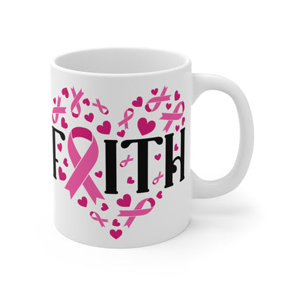 Breast Cancer Awareness Faith Motivational Ceramic Mugs (11oz\15oz\20oz)