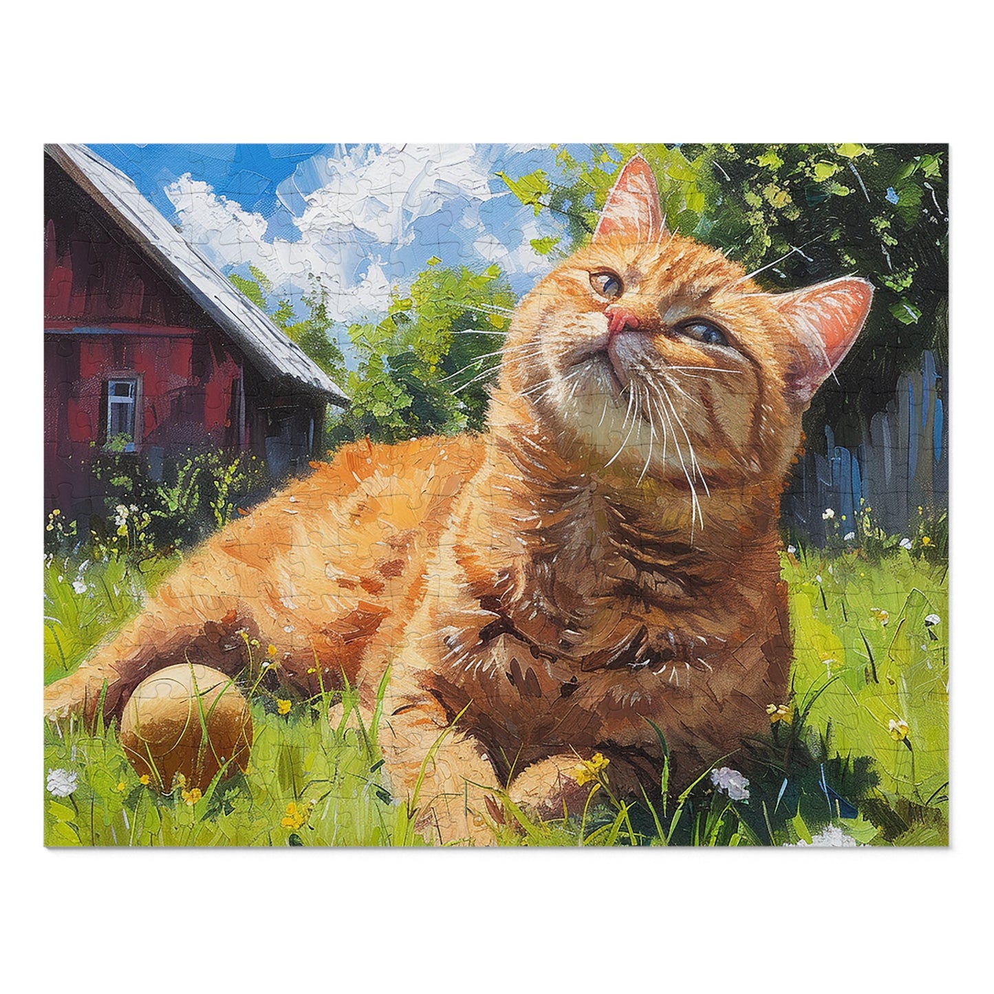 Orange Tabby Cat Laying in the Sun Jigsaw Puzzle (30, 110, 252, 500,1000-Piece)