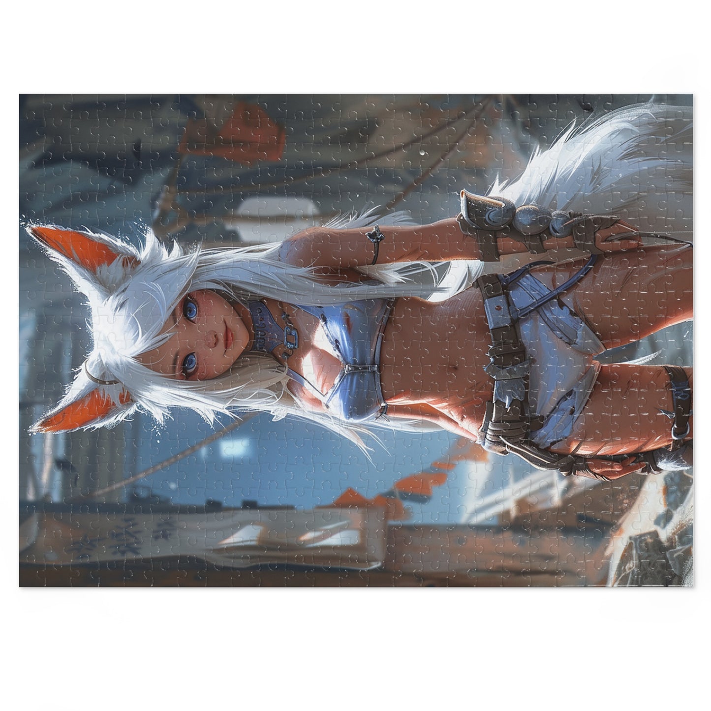 Anime Female Fox Warrior  Jigsaw Puzzle (30, 110, 252, 500,1000-Piece)