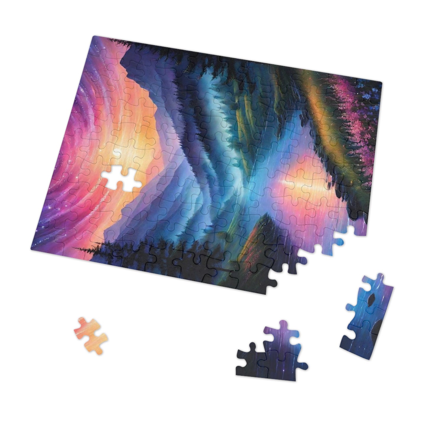 Colorful Abstract Mountain Landscape  Jigsaw Puzzle (30, 110, 252, 500,1000-Piece)