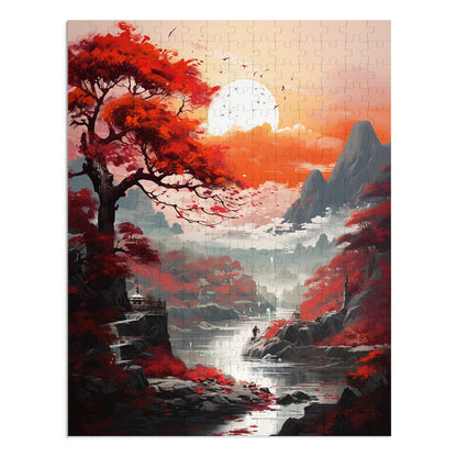 Mountain Stream at Sunset Jigsaw Puzzle (30, 110, 252, 500,1000-Piece)