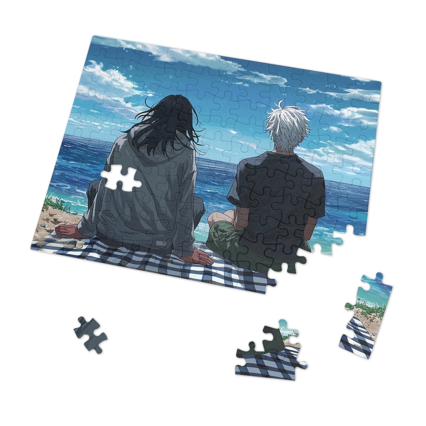 Anime Couple at the Beach  Jigsaw Puzzle (30, 110, 252, 500,1000-Piece)