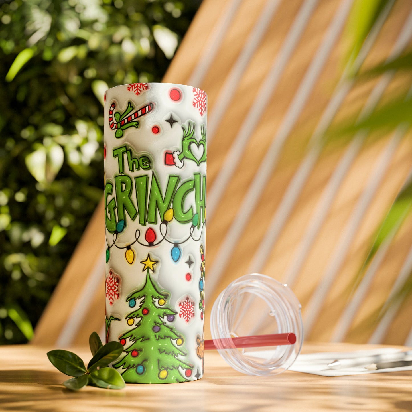 The Grinch Christmas Skinny Tumbler with Straw, 20oz