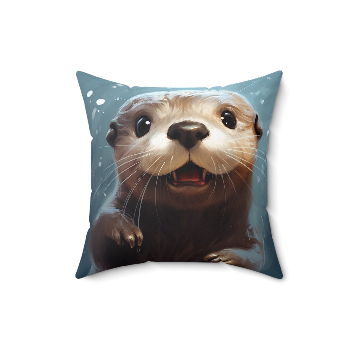 Sweet Otter  Spun Polyester Square Pillow