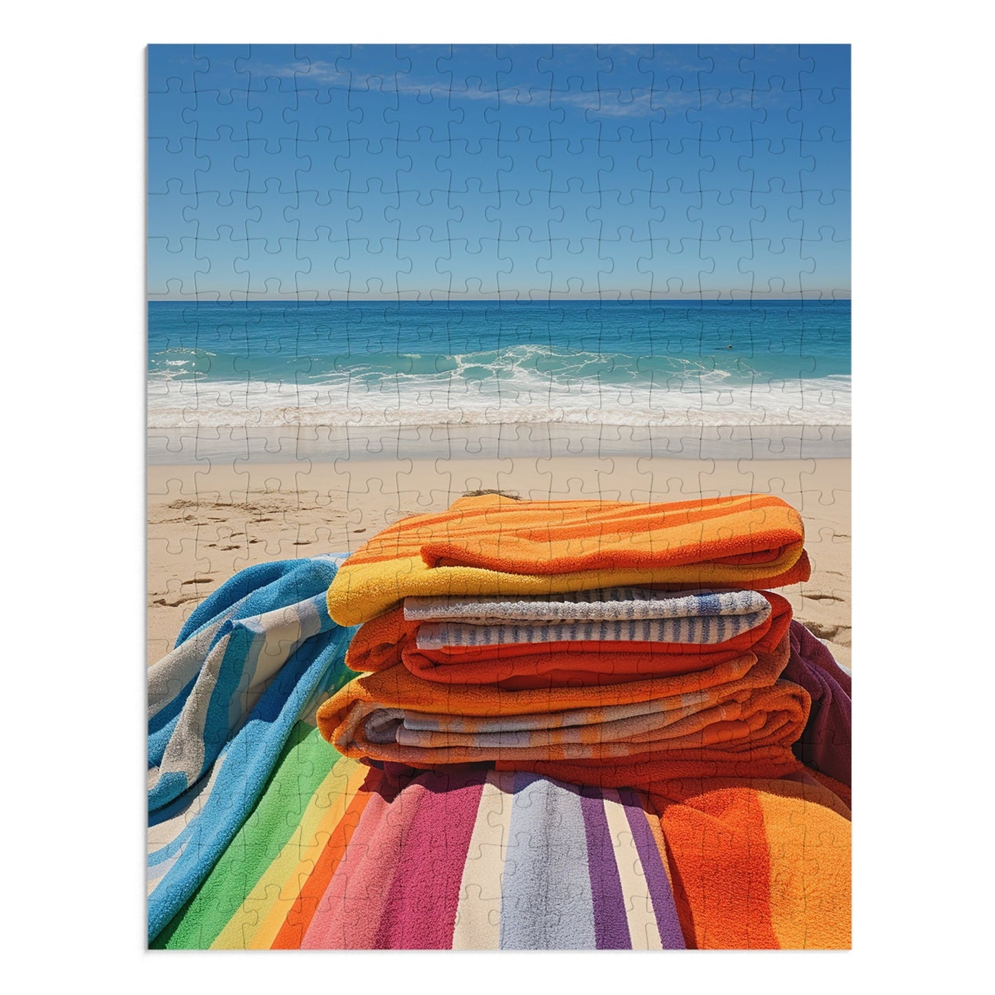 Beach Towels and Ocean Summer Fun! Jigsaw Puzzle (30, 110, 252, 500,1000-Piece)