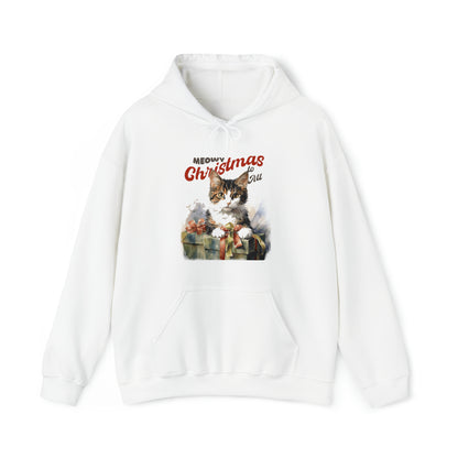 Meowy Christmas: Cute and Cozy Cat Hooded Sweatshirt Hoodie Ideal Gift for Cat Owners