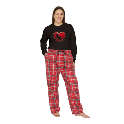 Paint Poured Heart  Women's Long Sleeve Pajama Set