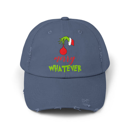 Merry Whatever Distressed Cap - Unisex Holiday Hat