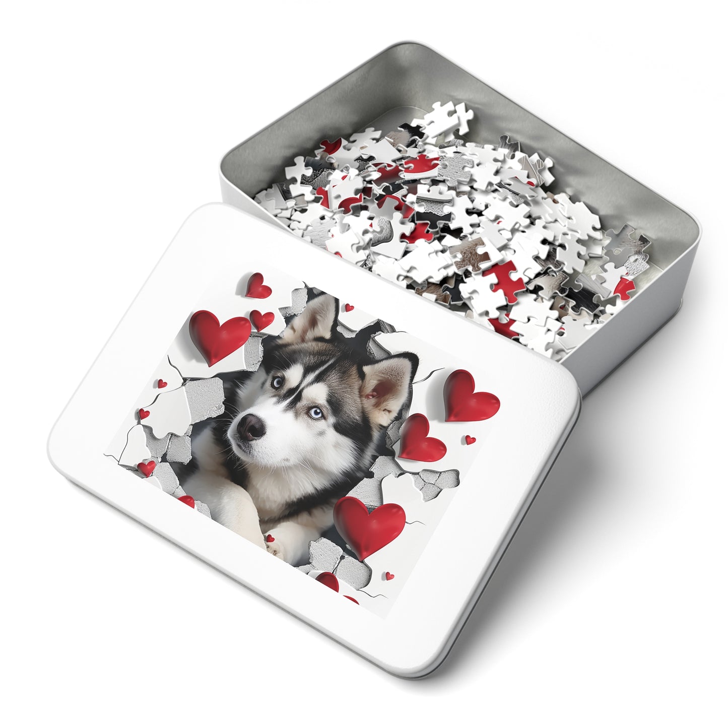 Valentine's Breakout Husky Jigsaw Puzzle (30, 110, 252, 500,1000-Piece)