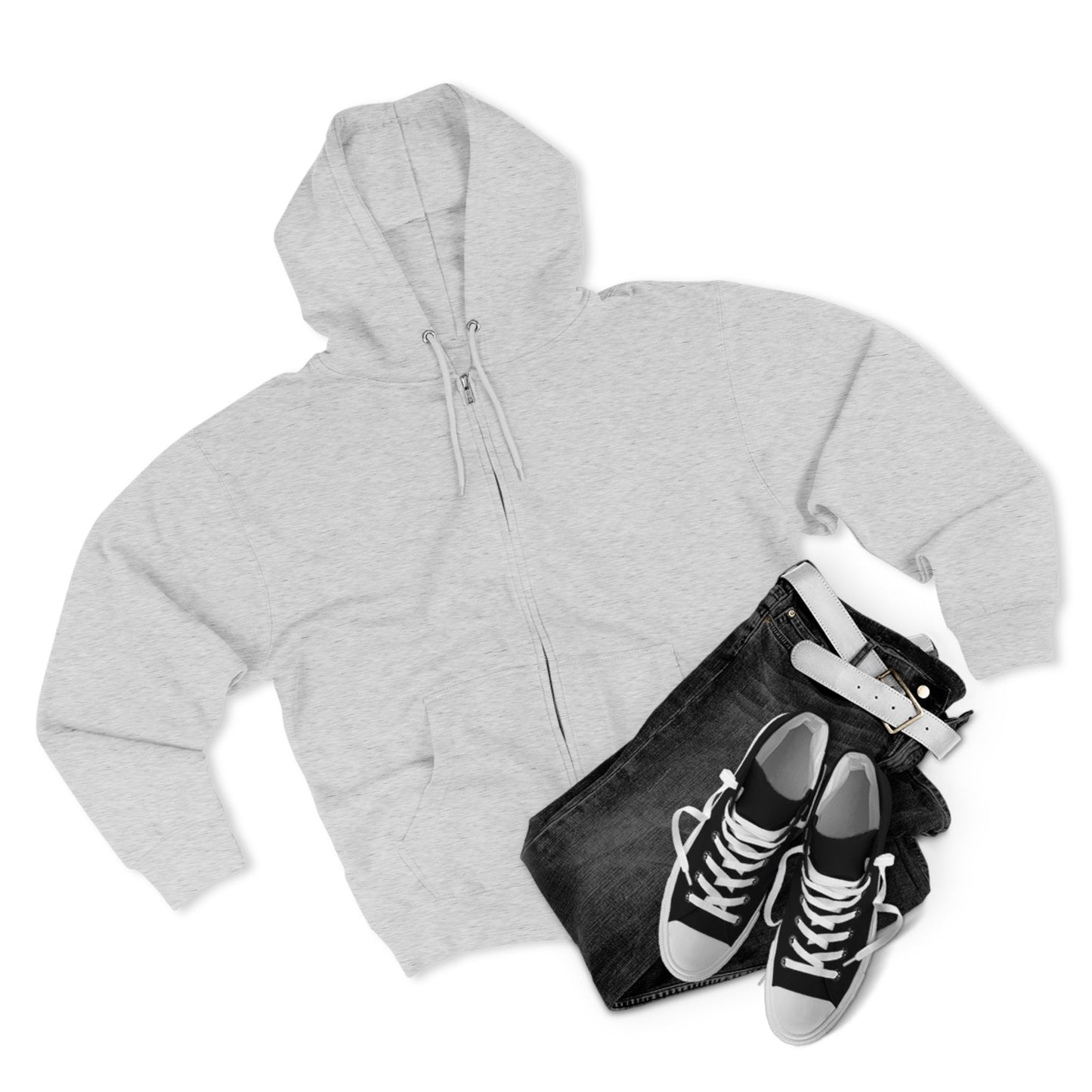 Scary Skull Back Printed Premium Full Zip Hoodie