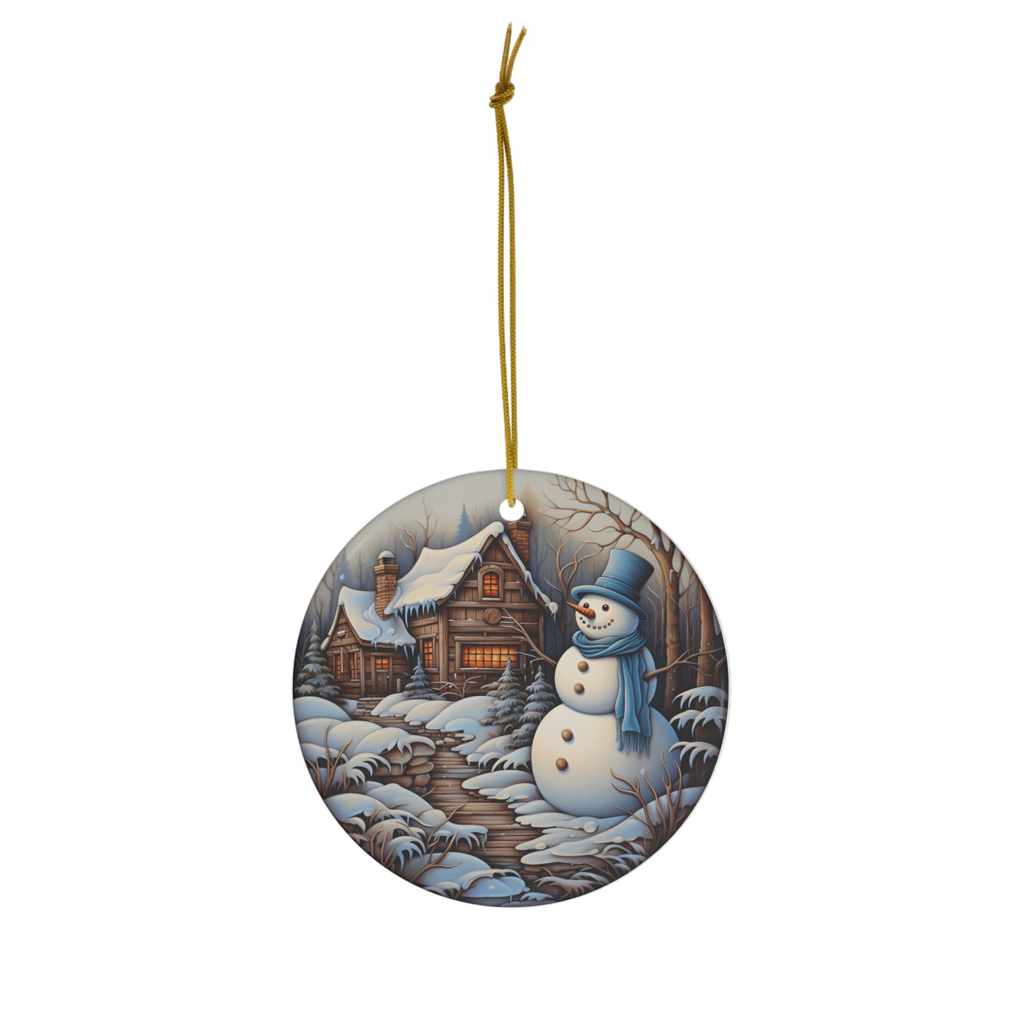 Snowman Christmas Ceramic Ornament