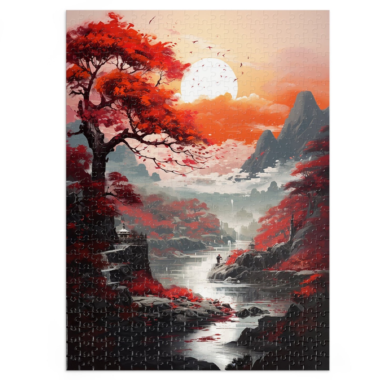 Mountain Stream at Sunset Jigsaw Puzzle (30, 110, 252, 500,1000-Piece)