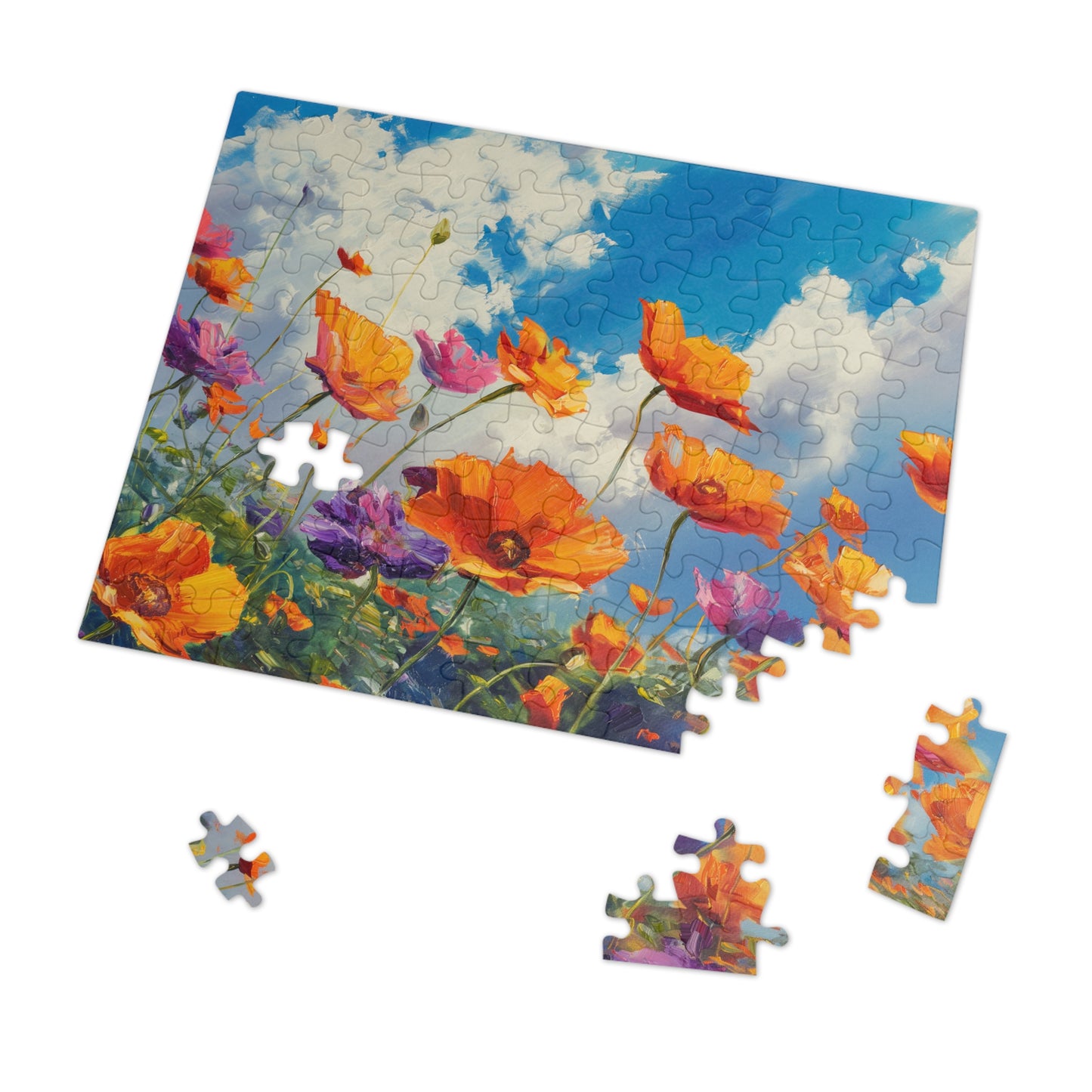 Field of California Poppies  Jigsaw Puzzle (30, 110, 252, 500,1000-Piece)