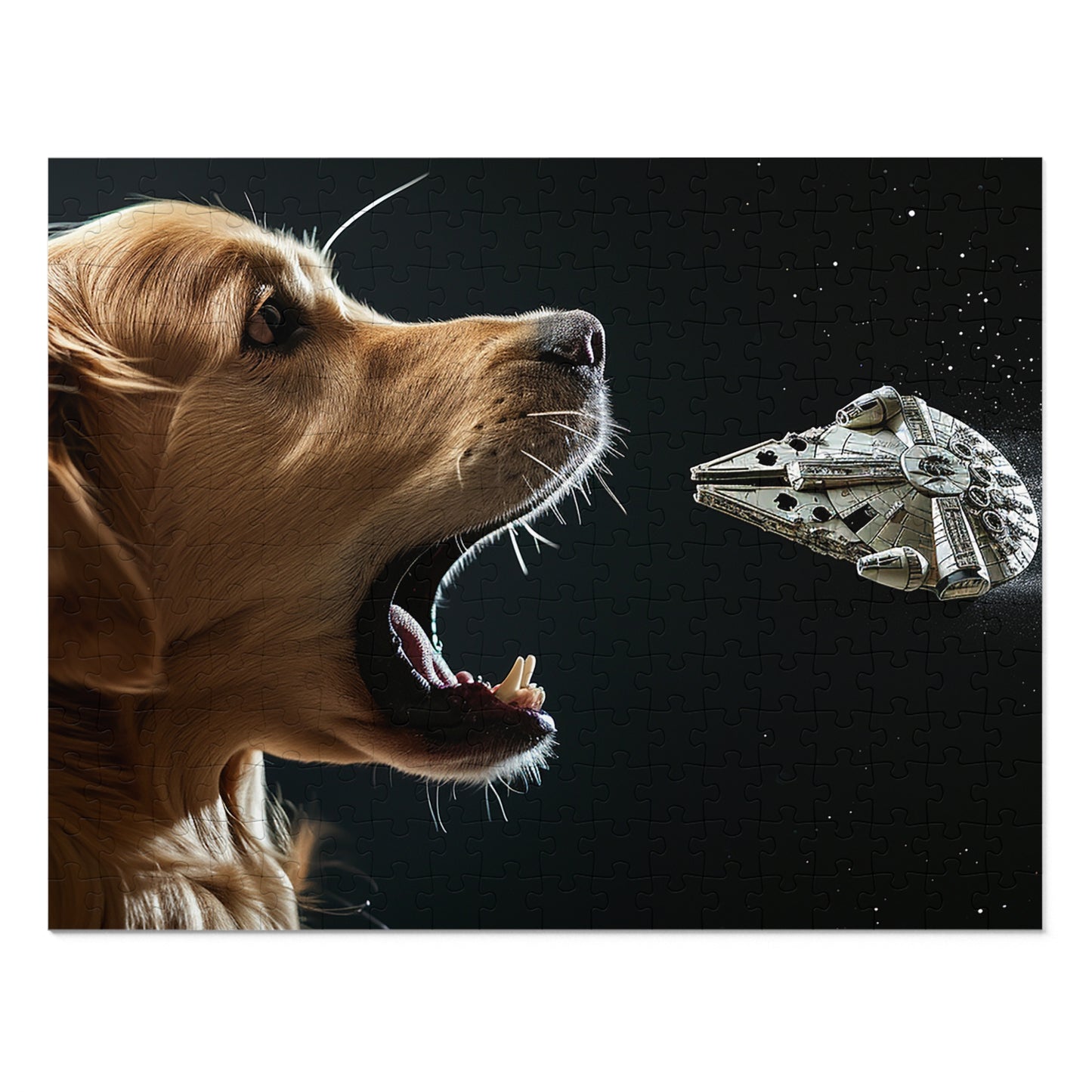 Golden Retriever vs Millennium Falcon  Jigsaw Puzzle (30, 110, 252, 500,1000-Piece)