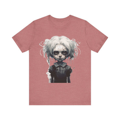 Creepy Doll Halloween Unisex Jersey Short Sleeve Tee