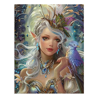 Mystical Fairy with Bird Jigsaw Puzzle (30, 110, 252, 500,1000-Piece)