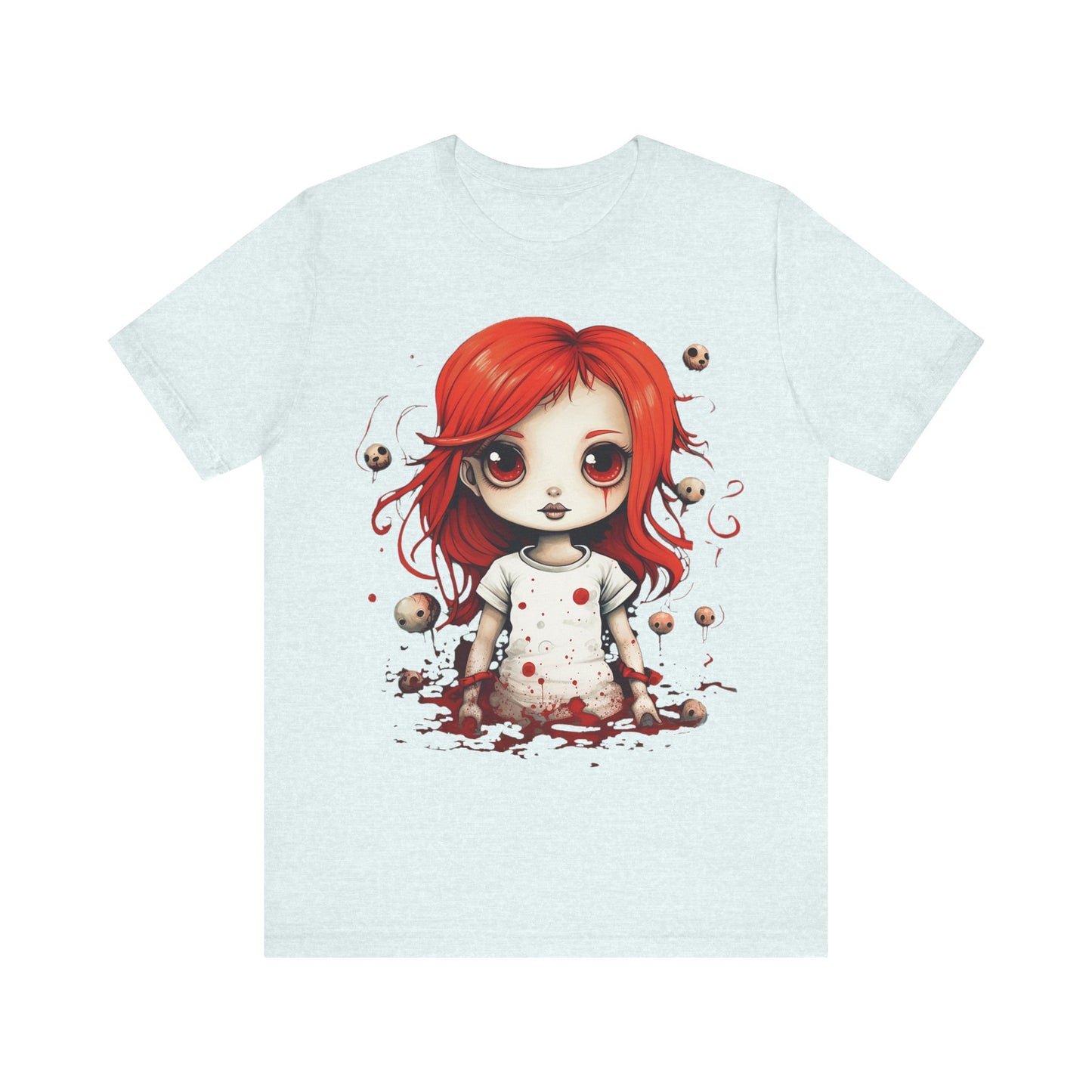 Pretty Creepy Doll Halloween Unisex Jersey Short Sleeve Tee