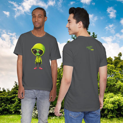 Hip Hop Alien with Grandma's Crew Personalized on Back   Unisex Jersey Short Sleeve Tee