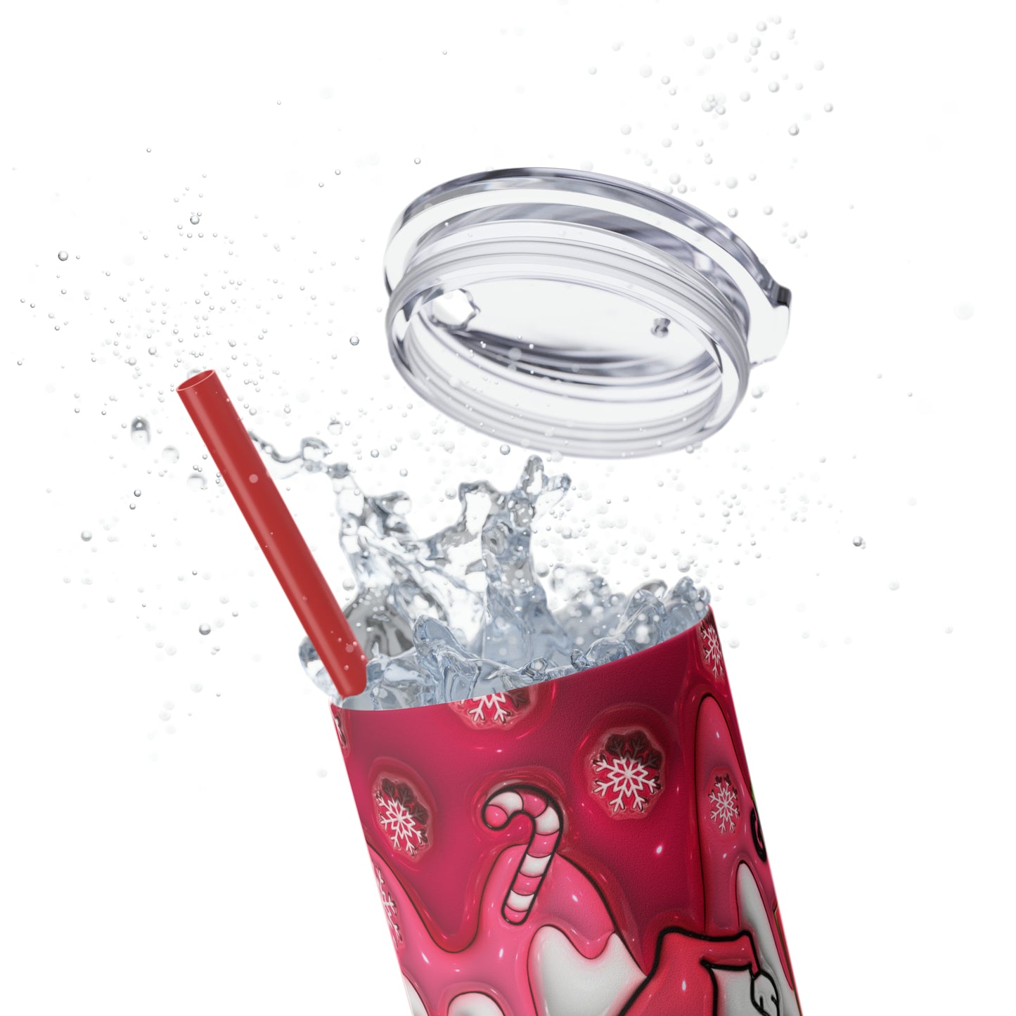 F Them Bliss Grinch  Skinny Tumbler with Straw, 20oz